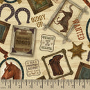 Cowtown Horses Fabric by the yard