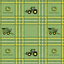 John Deere Tractor Plaid Fabric by the yard