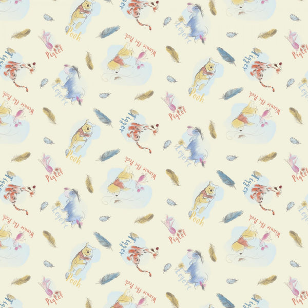 Disney Winnie The Pooh and Friends Feathers Fabric by the yard