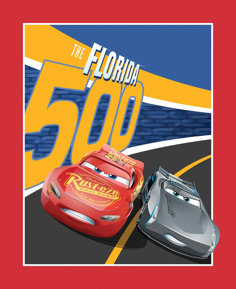 Disney Cars 3 Pixar Panel approx. 36in x 44in Fabric by the panel