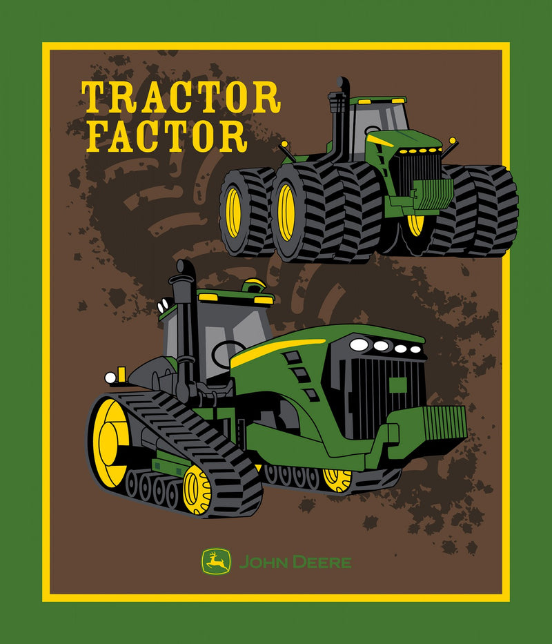 John Deere Tractor Factor Panel approx. 36in x 44in Fabric by the panel
