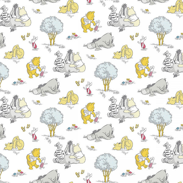 Winnie the Pooh - Pooh and Friends White by Disney from Springs Creative  Fabric - JAQS Fabrics