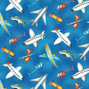 Ready for Takeoff Planes Airport Fabric by the yard