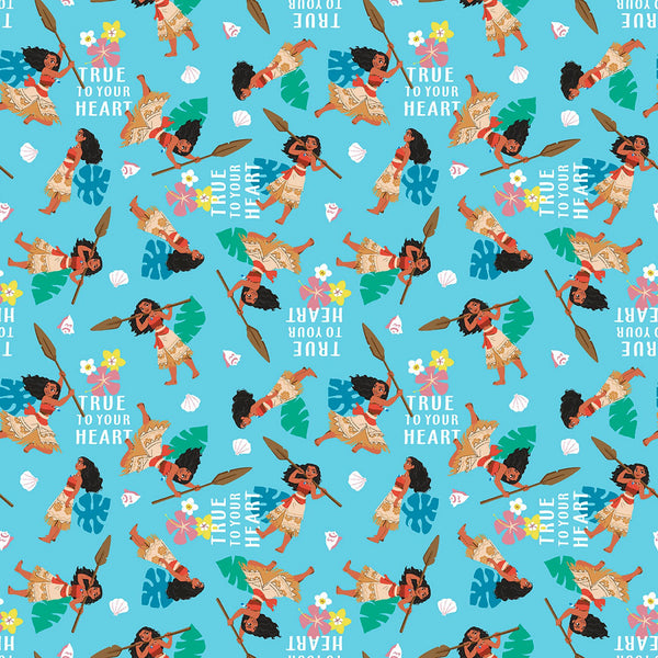 Disney Princess Moana True To Your Heart Fabric by the yard