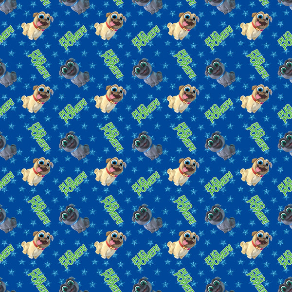 Disney Puppy Dog Pals Pug Power Fabric by the yard