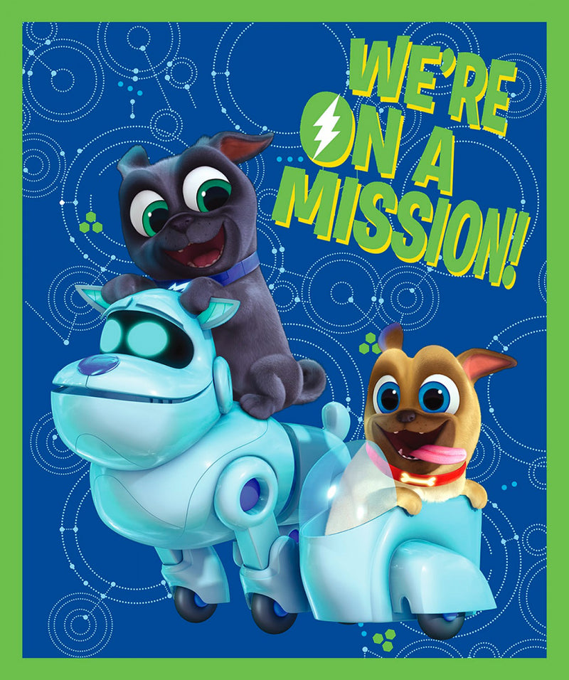 Disney Puppy Dog Pals We are on a Mission Panel approx. 36in x 44in Fabric by the panel