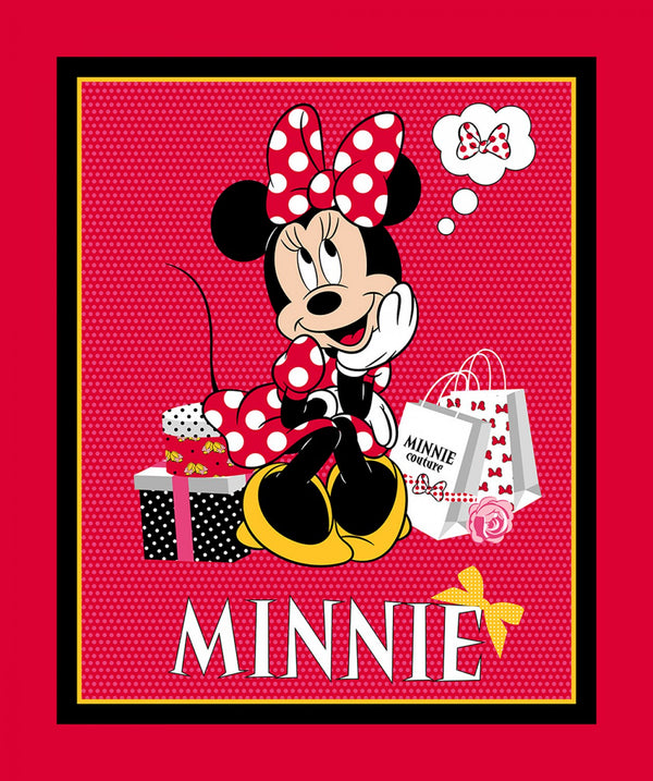 Disney Minnie Mouse Panel approx. 36in x 44in Fabric by the panel