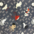 Seaworld Toss Sharks Fish Fabric by the yard