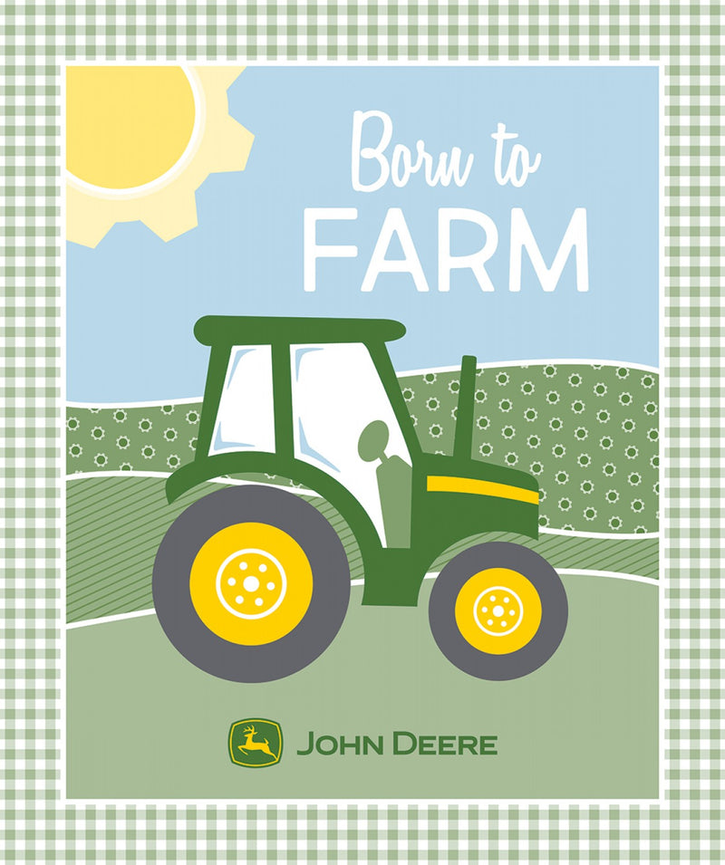 John Deere Born to Farm Panel approx. 36in x 44in Fabric by the panel