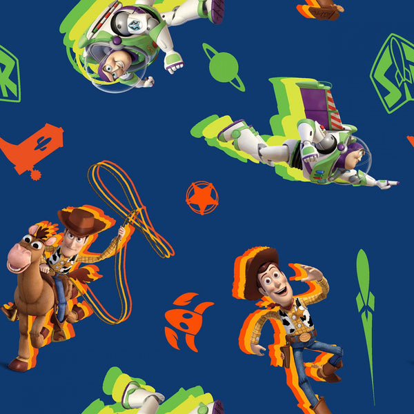 Disney Toy Story 4 Buzz and Woody Toss Fabric by the yard