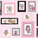 Fancy Cats Pink Kitten Animals Fabric by the yard