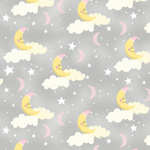 One Sheep, Two Sheep Clouds Stars Moon Fabric by the yard