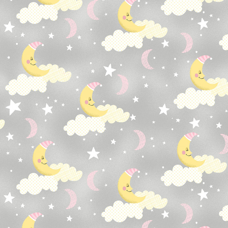 One Sheep, Two Sheep Clouds Stars Moon Fabric by the yard