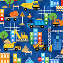 Detour Ahead! Construction Trucks Fabric by the yard