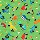 Detour Ahead! Construction Trucks Fabric by the yard