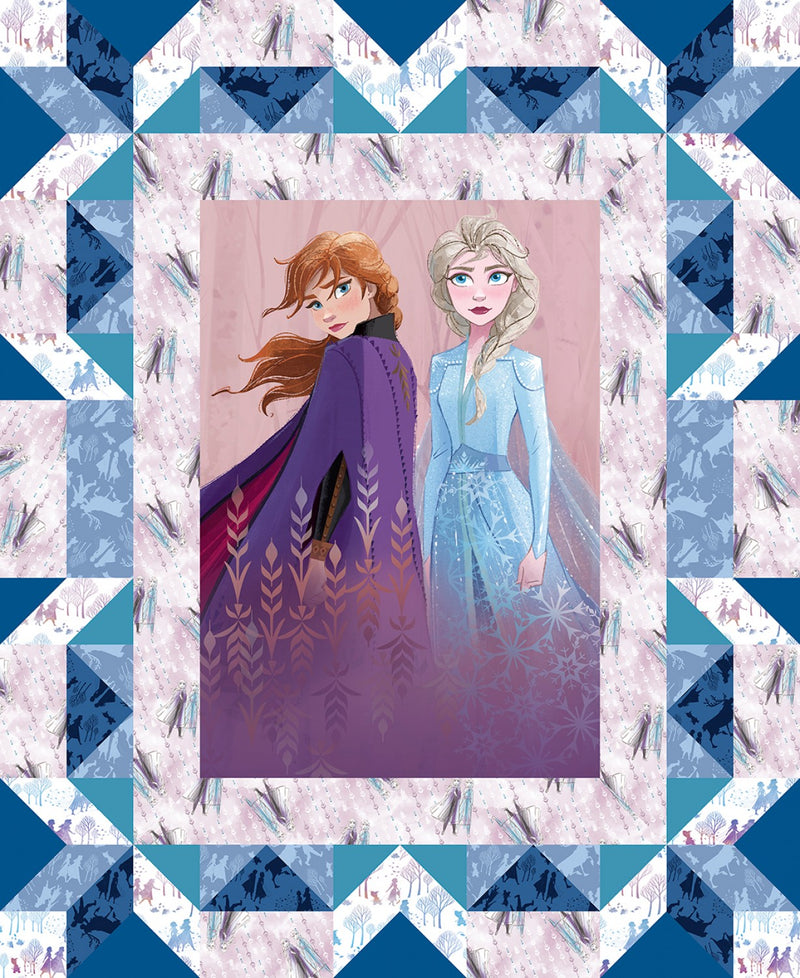 Disney Frozen 2 Faux Quilt Panel approx. 36in x 44in Printed Fabric by the panel