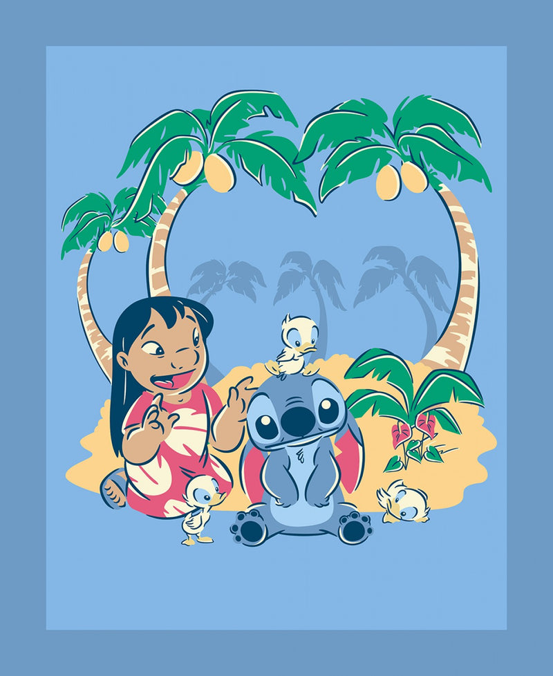 Disney Lilo and Stitch Panel approx. 36in x 44in Fabric by the panel