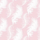 Grace Plume Woodland Feathers Pink Fabric by the yard