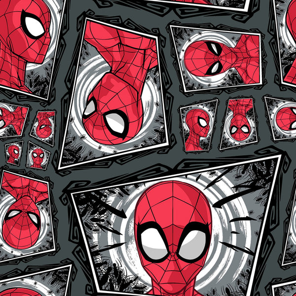 Marvel Spiderman Comic Swirl Fabric by the yard