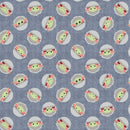 Disney Star Wars Child Toss On Denim Yoda Fabric by the yard
