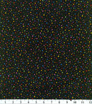 Multi Bright Dots Black Fabric by the yard
