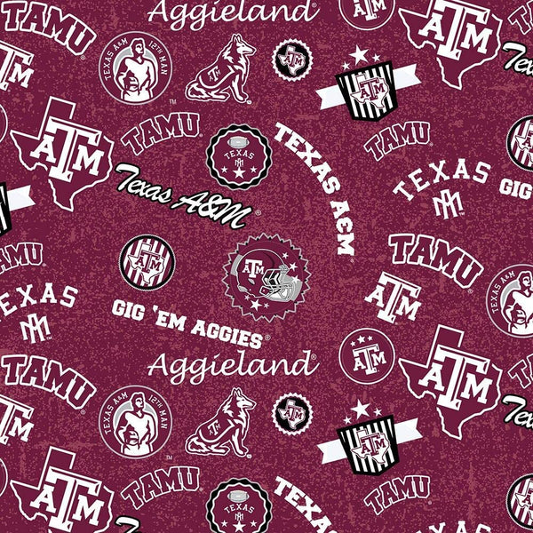 Texas A&M Aggies NCAA Home State Cotton Fabric by the yard