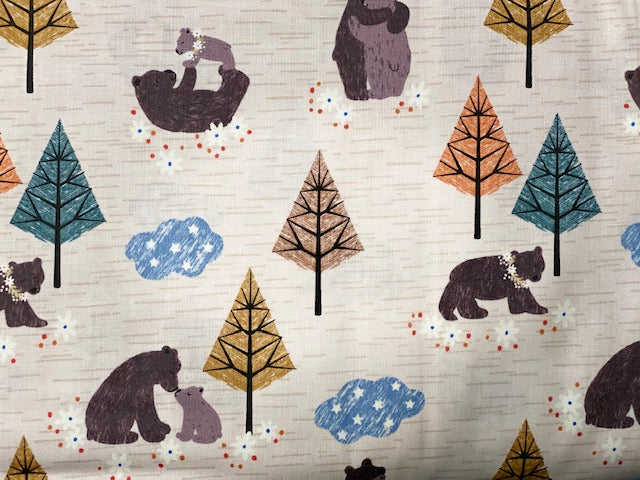 Bear Hug Woodland Fabric by the yard