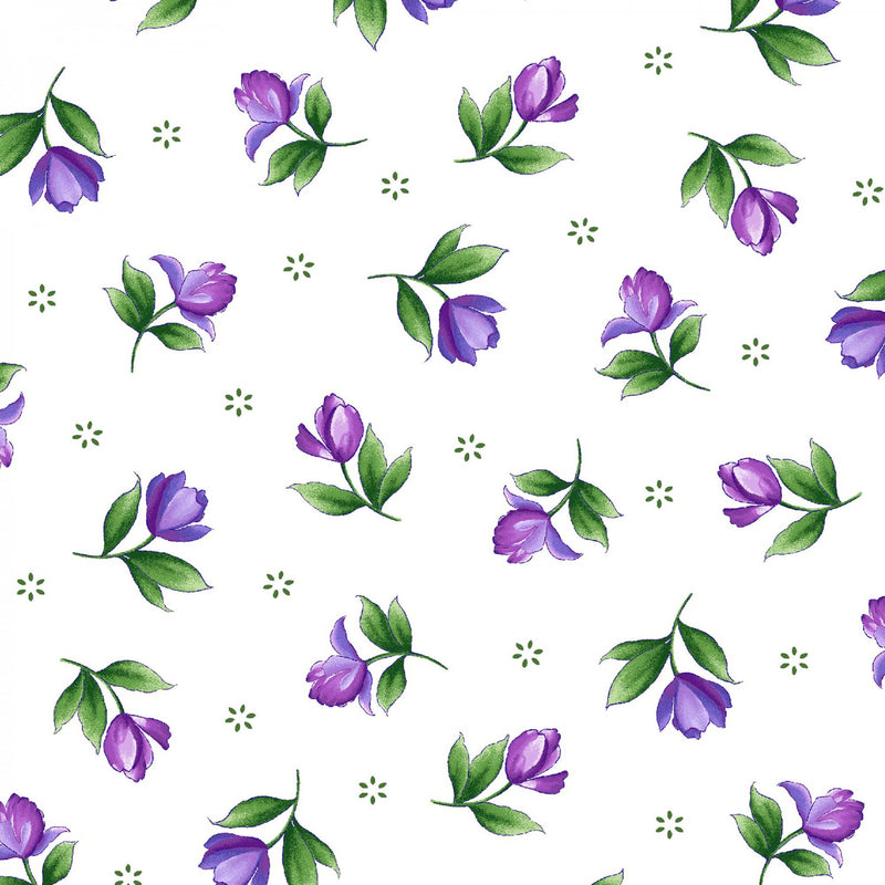 Catalina Ultra Violet Floral Lilac Tulip Fabric by the yard