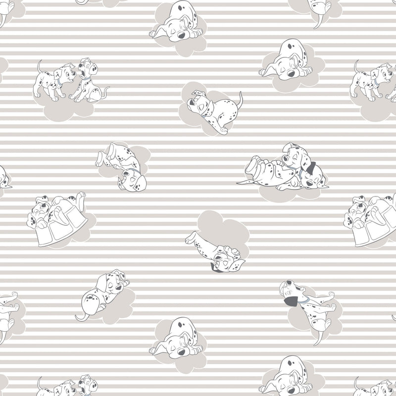 Disney 101 Dalmatians Stripes and Clouds Fabric by the yard
