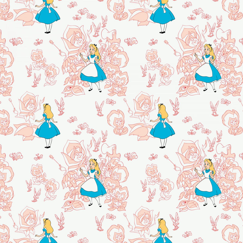 Disney Princess Alice in the Wonderland Golden Afternoon Toile Fabric by the yard