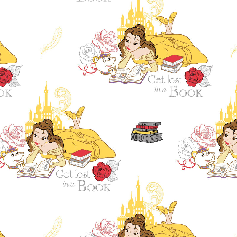 Disney Princess Belle Beauty and the Beast Lost in a Book Fabric by the yard