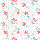 Disney Princess Little Mermaid Ariel Swimming in the Reef Fabric by the yard