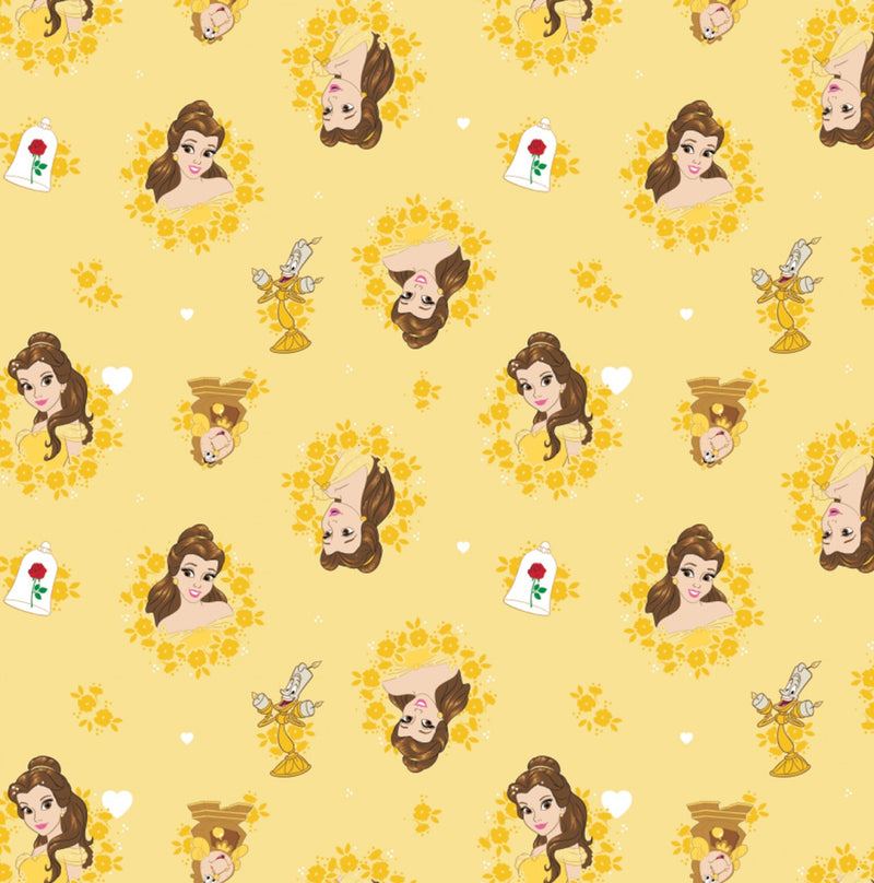 Disney Forever Princess Belle in Wreaths Beauty and the Beast Fabric by the yard