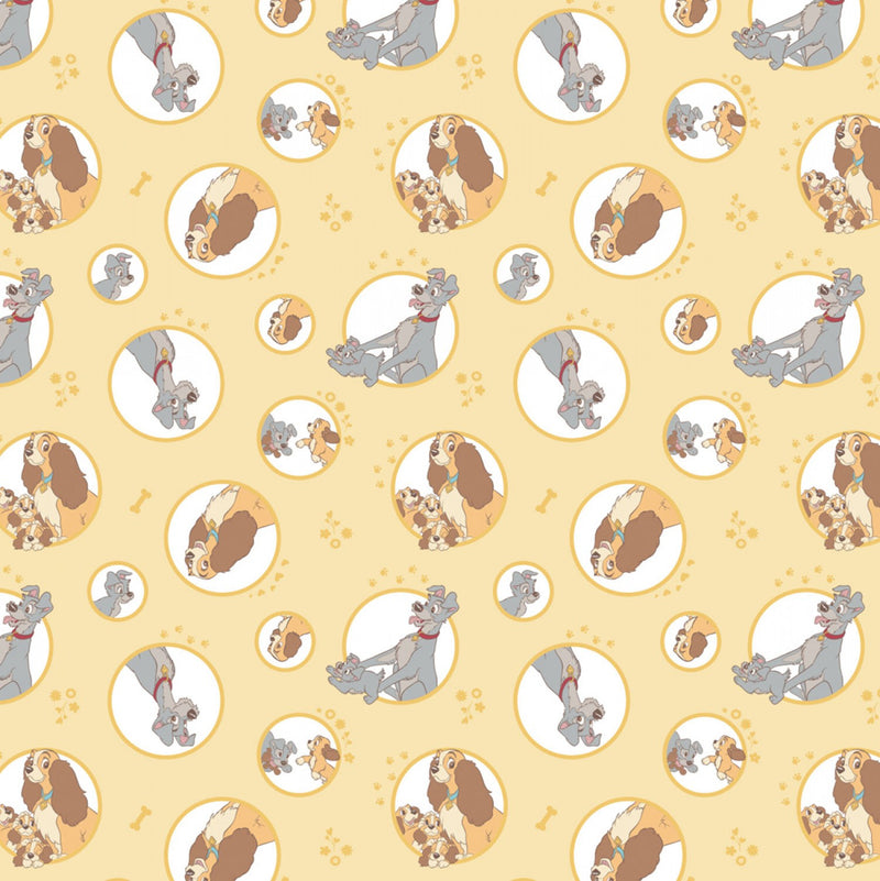 Disney Lady and The Tramp Family Fabric by the yard