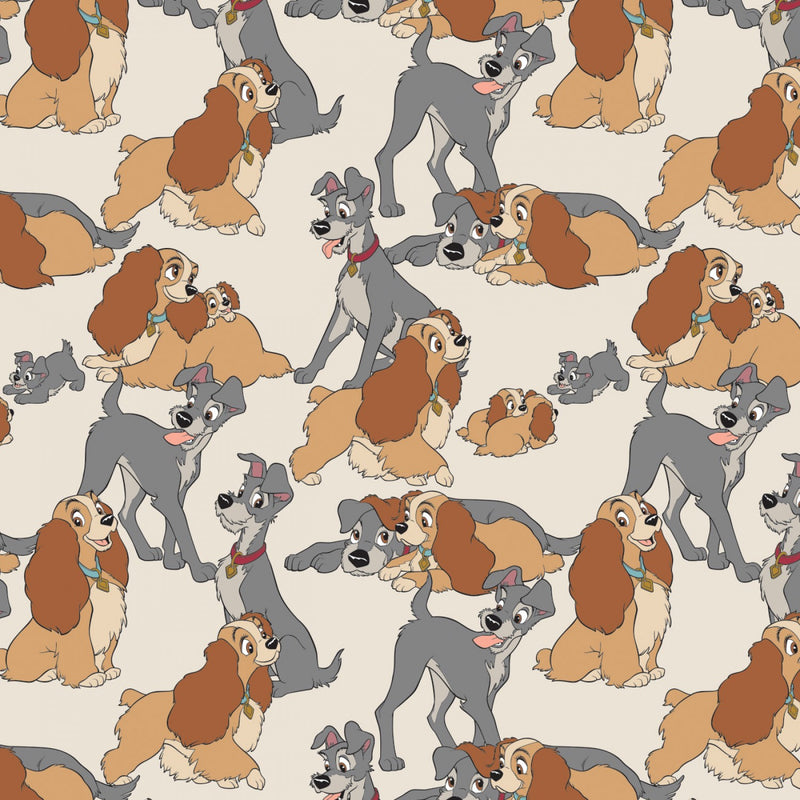 Disney Lady and The Tramp Perfect Family Fabric by the yard