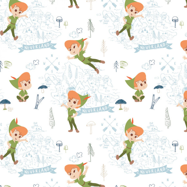 Peter Pan and Tinker Bell Neverland Adventures Fabric by the yard