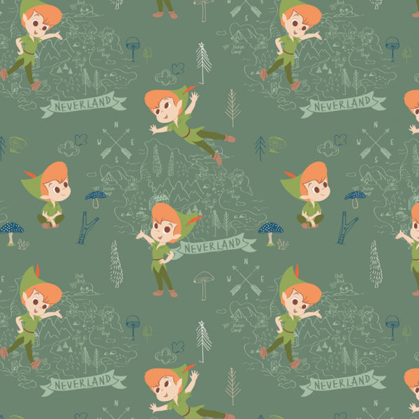 Peter Pan and Tinker Bell Neverland Adventures Fabric by the yard