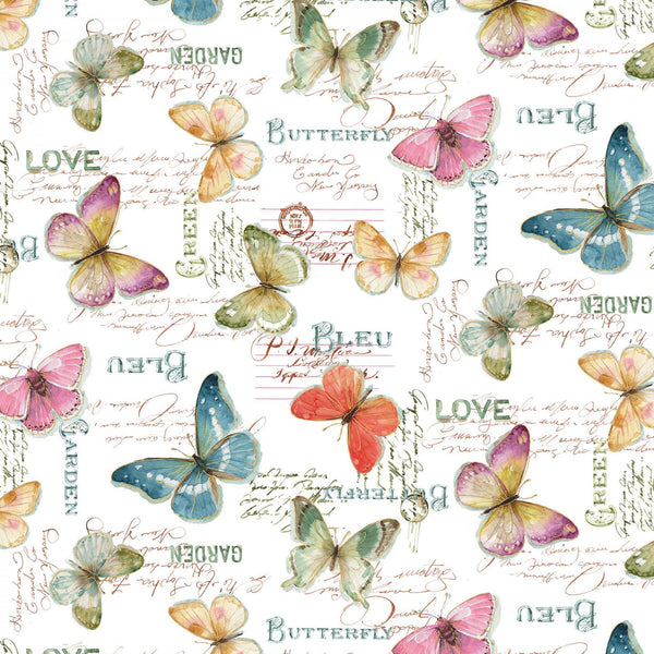 Rainbow Seeds Butterflies Floral Butterfly Fabric by the yard