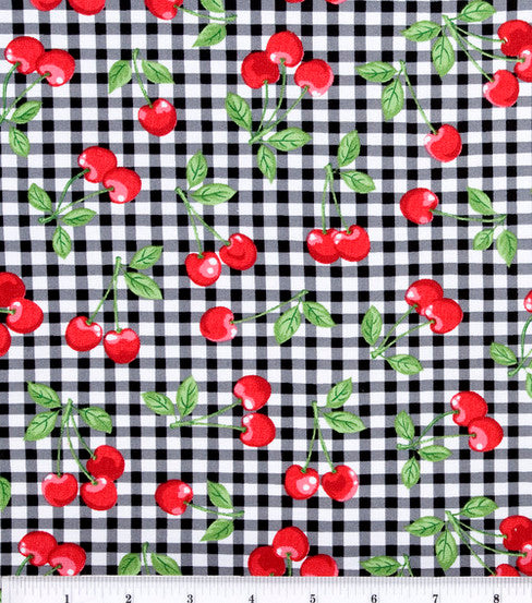 Cherry Check Fabric by the yard