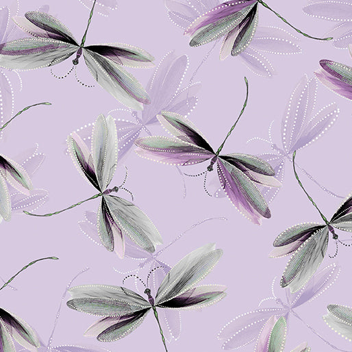 Essence of Pearl Dragonflies Floral Dragonfly Fabric by the yard