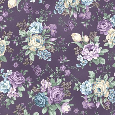Twilight Garden by Holly Hilt Roses Fabric by the yard