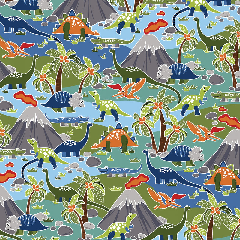 Dino Glow Scentic Multi Dinosaurs Fabric by the yard