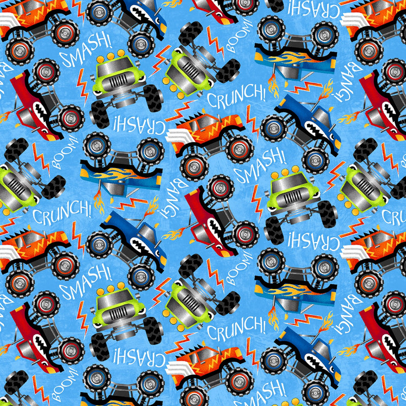 Monster Trucks Fabric by the yard