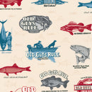 Old Guys Rule Fish Fabric by the yard