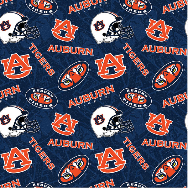 NCAA Auburn Tone on Tone Cotton Fabric by the yard