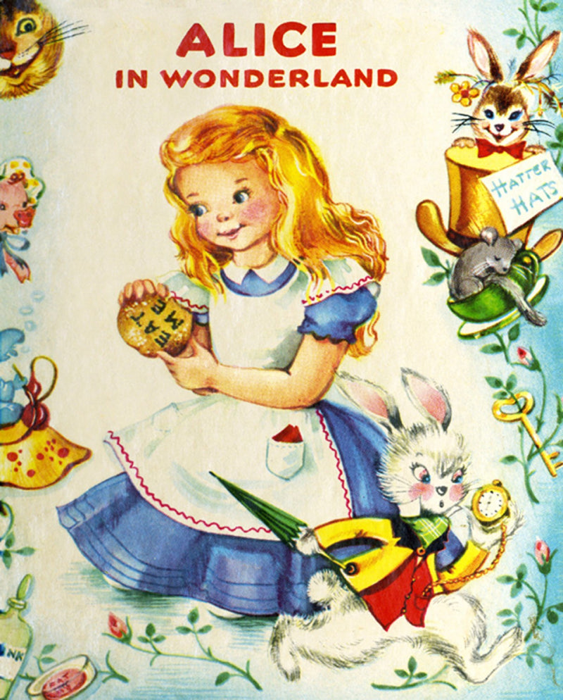 Disney Alice in The Wonderland Panel approx. 36in x 44in Printed Fabric by the panel