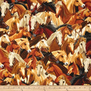 Natural Horses Fabric by the yard
