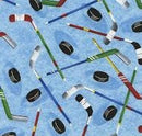 Hockey Sports Gail Ice Fabric by the yard