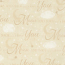 To The Moon and Back Clouds Stars Moon Fabric by the yard