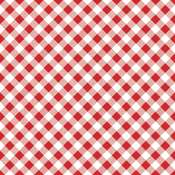 Sew Cherry 2 by Lori Holt Check Plaid Gingham Red White Fabric by the yard